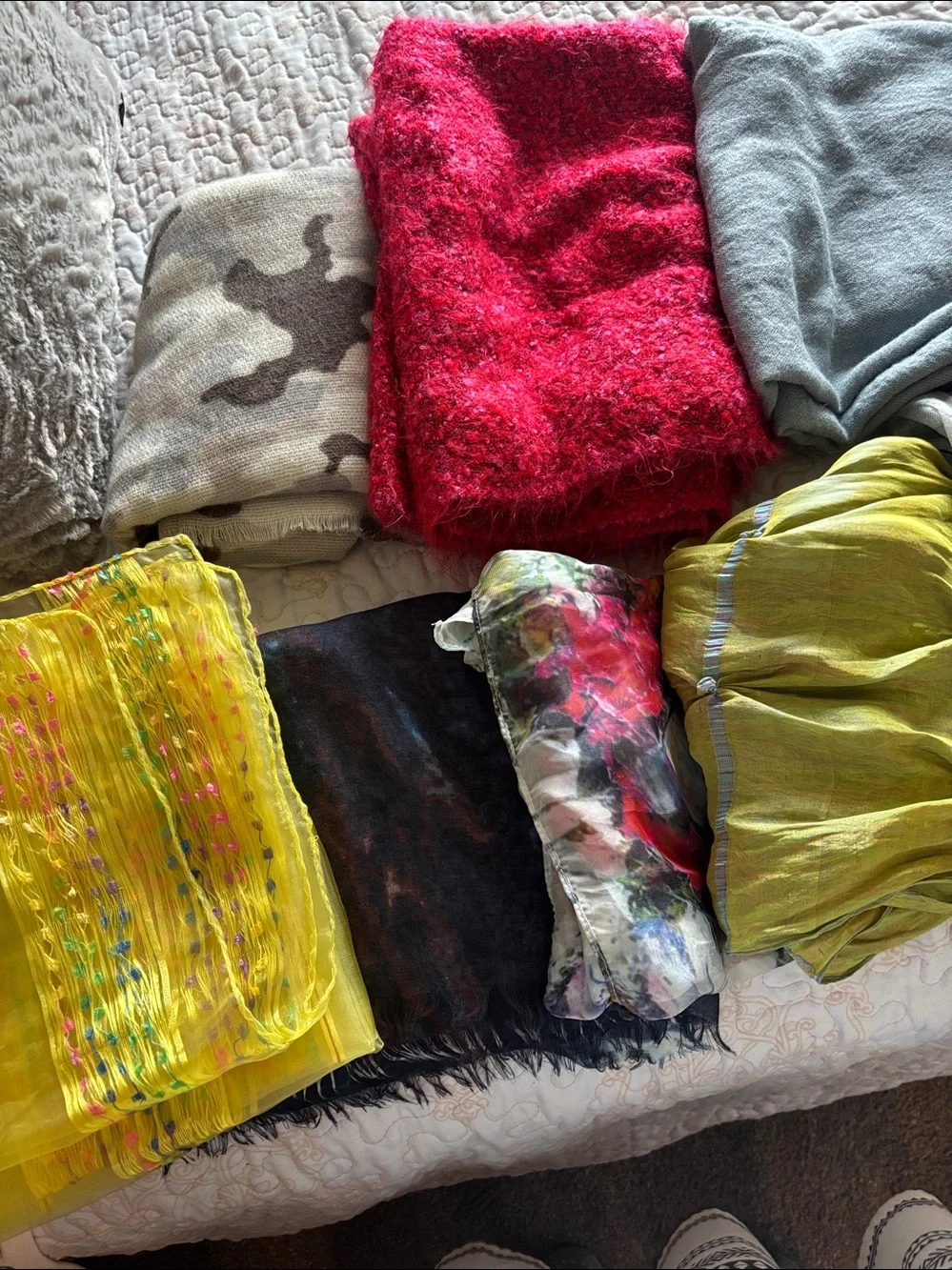 NINE Scarves…Various sizes